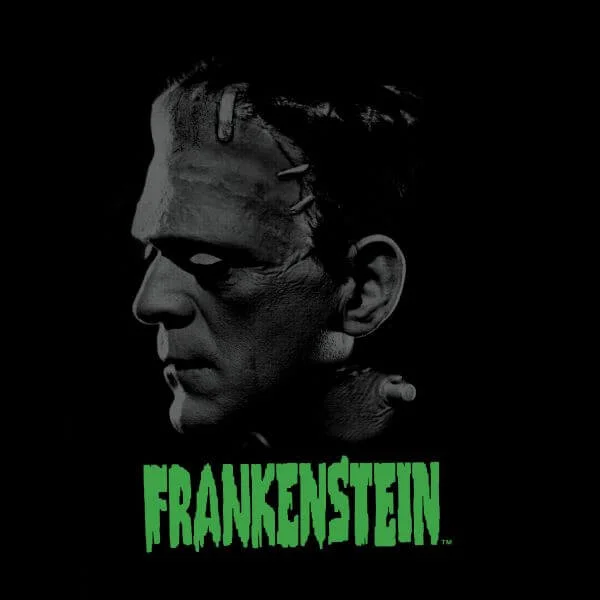 Universal Monsters Frankenstein Greyscale Dames T-shirt - Zwart