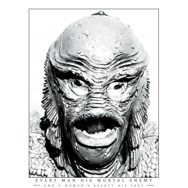 Universal Monsters Creature From The Black Lagoon Portrait Dames T-shirt - Wit