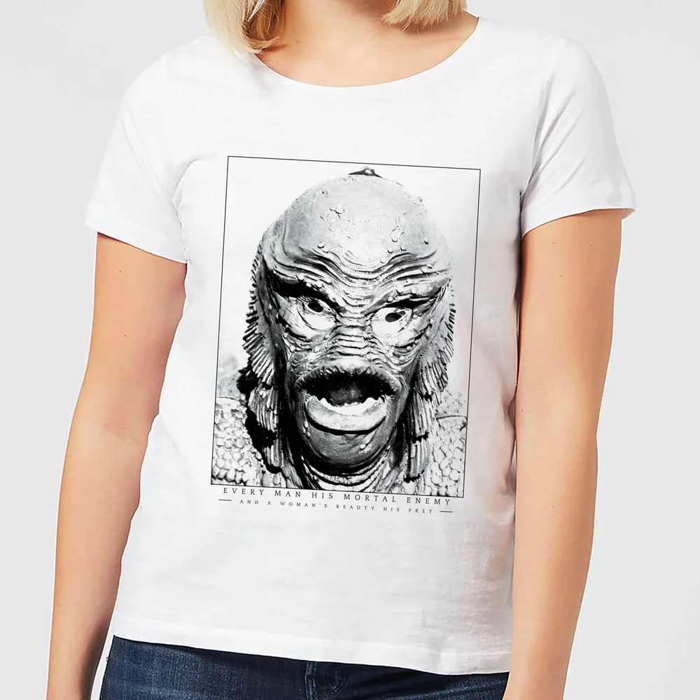 Universal Monsters Creature From The Black Lagoon Portrait Dames T-shirt - Wit - S Afbeelding 1