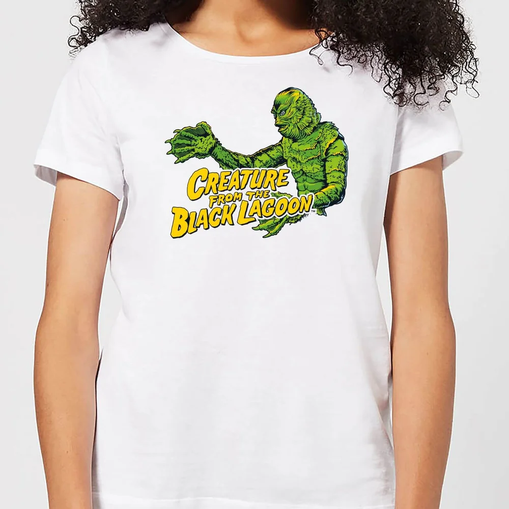 Universal Monsters Creature From The Black Lagoon Crest Dames T-shirt - Wit - S Afbeelding 1