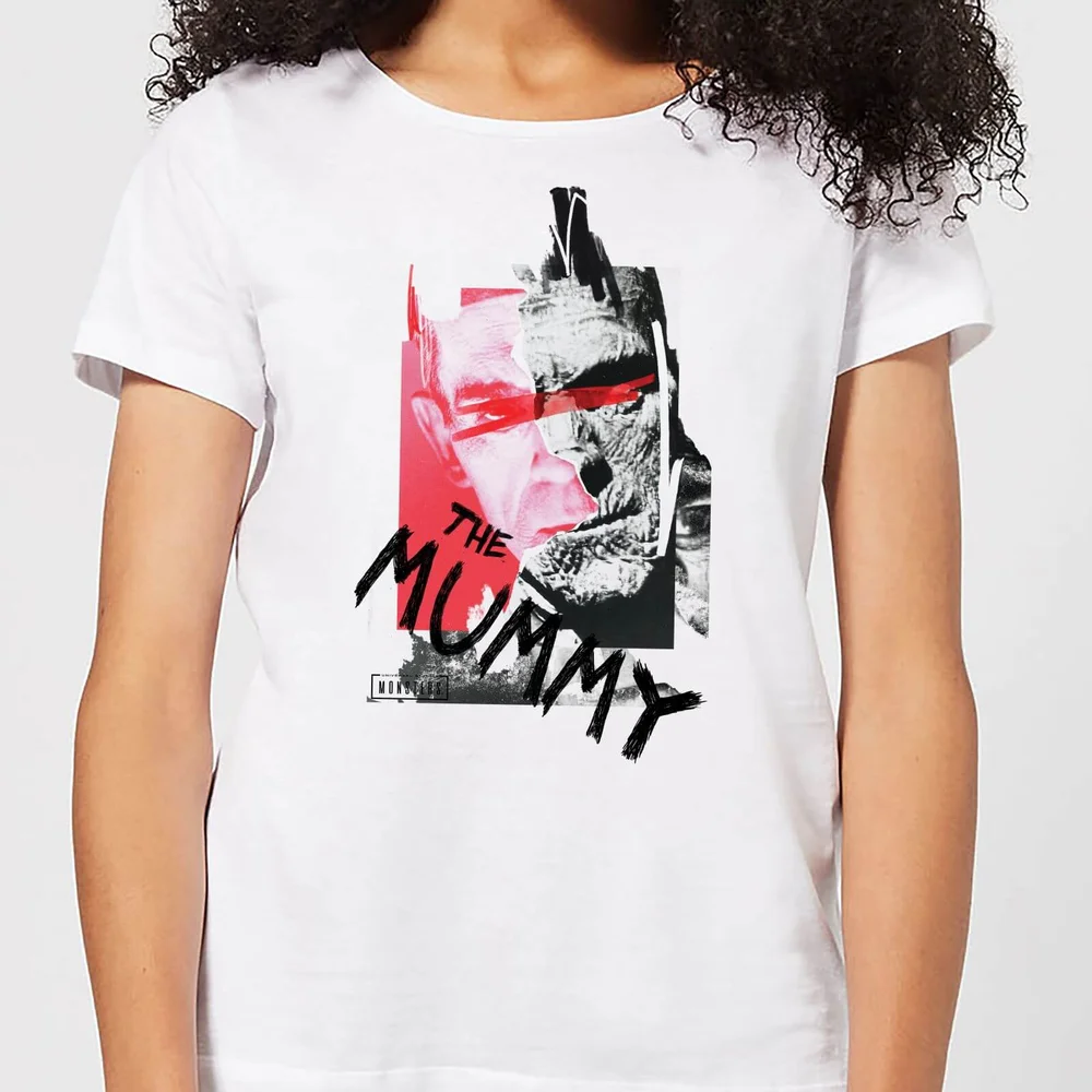 Universal Monsters The Mummy Collage Dames T-shirt - Wit - S Afbeelding 1