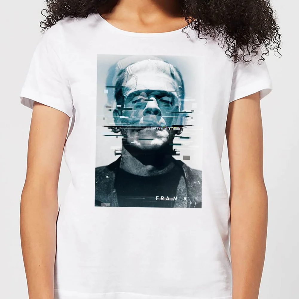 Universal Monsters Frankenstein Glitch Dames T-shirt - Wit - S Afbeelding 1
