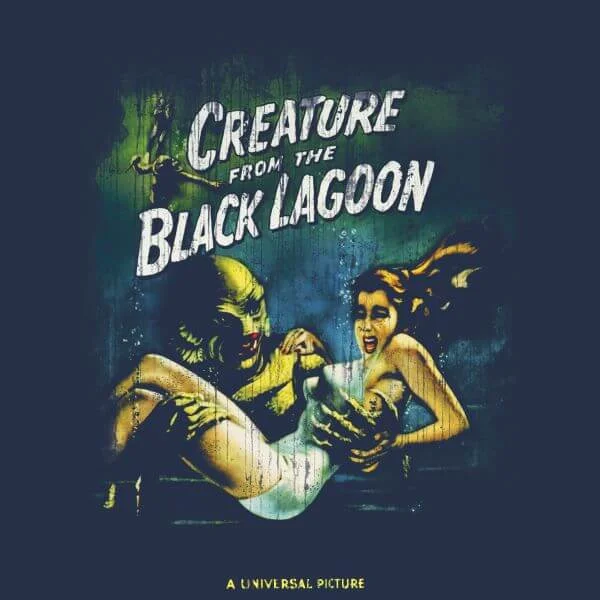 Universal Monsters Creature From The Black Lagoon Vintage Poster Dames T-shirt - Navy