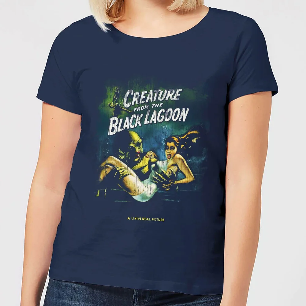 Universal Monsters Creature From The Black Lagoon Vintage Poster Dames T-shirt - Navy - S Afbeelding 1