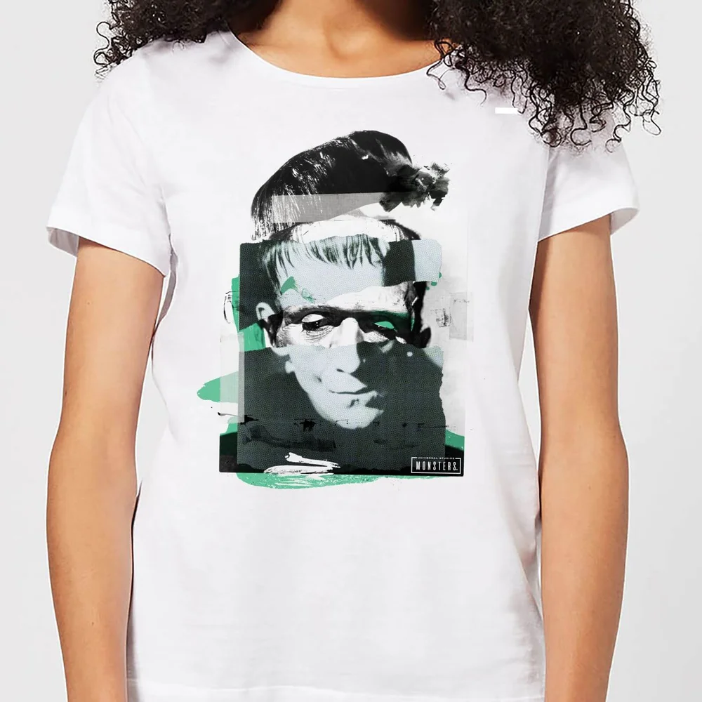 Universal Monsters Frankenstein Collage Dames T-shirt - Wit - S Afbeelding 1