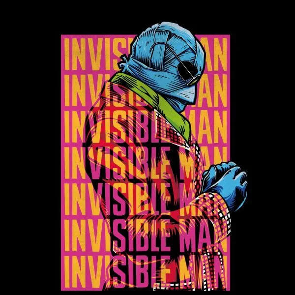 Universal Monsters Invisible Man Retro Dames T-shirt - Zwart