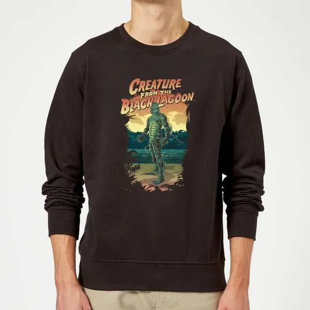 Universal Monsters Creature From The Black Lagoon Illustrated Trui - Zwart