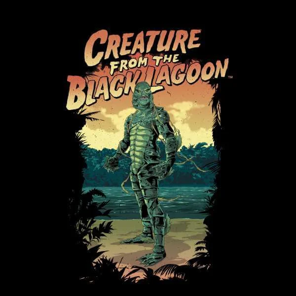 Universal Monsters Creature From The Black Lagoon Illustrated Trui - Zwart