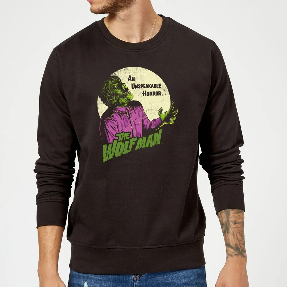 Universal Monsters The Wolfman Retro Trui - Zwart - S Afbeelding 1
