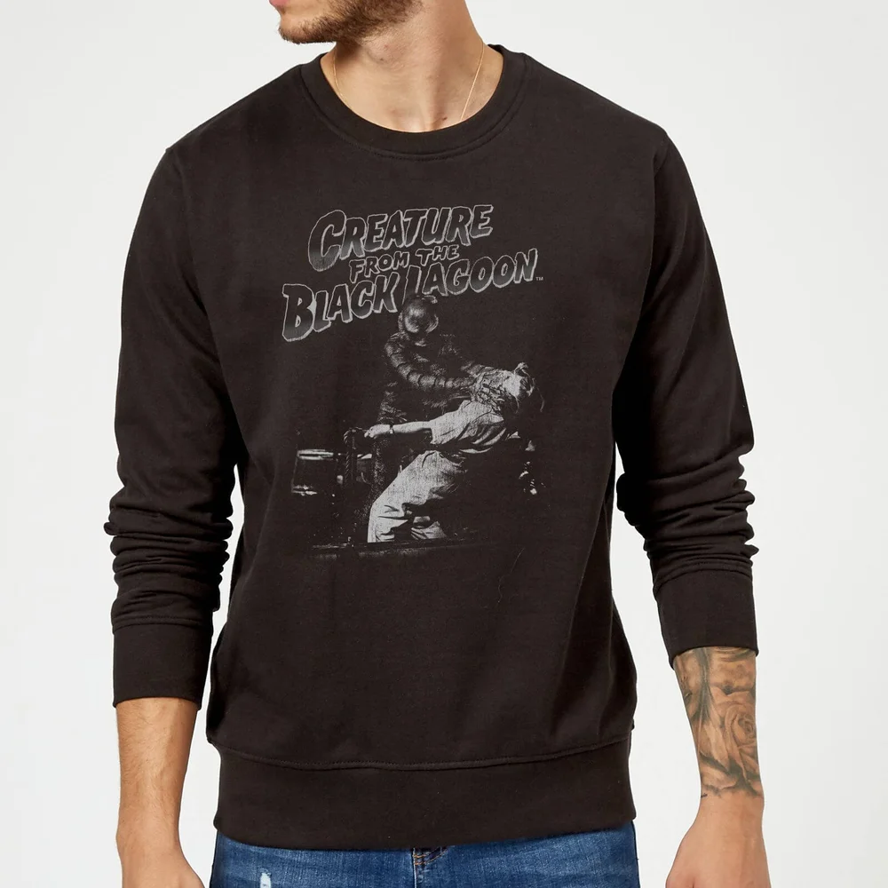 Universal Monsters Creature From The Black Lagoon Black And White Trui - Zwart - S Afbeelding 1
