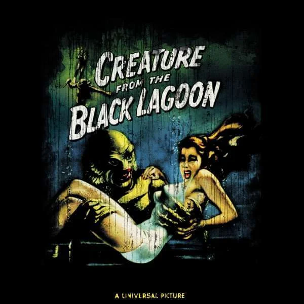 Universal Monsters Creature From The Black Lagoon Vintage Poster Trui - Zwart