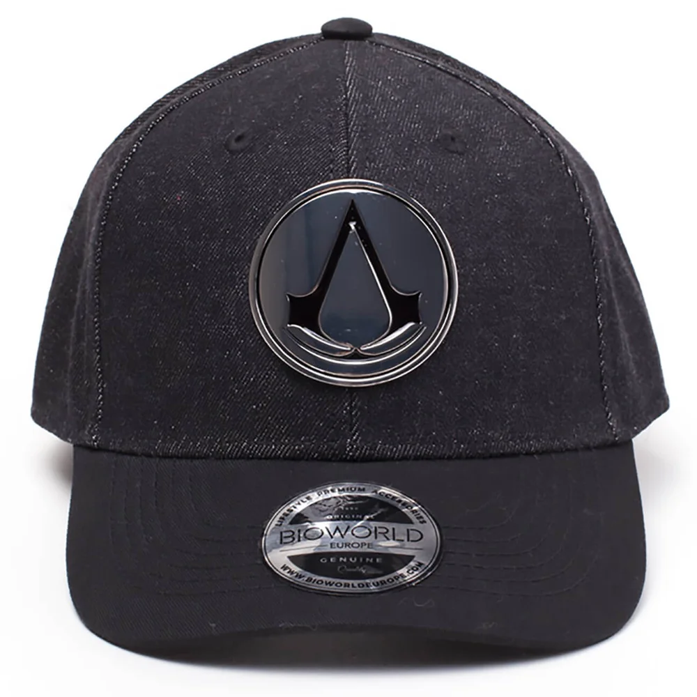 Assassin's Creed Metal Crest Denim Curved Bill Cap - Black Afbeelding 1