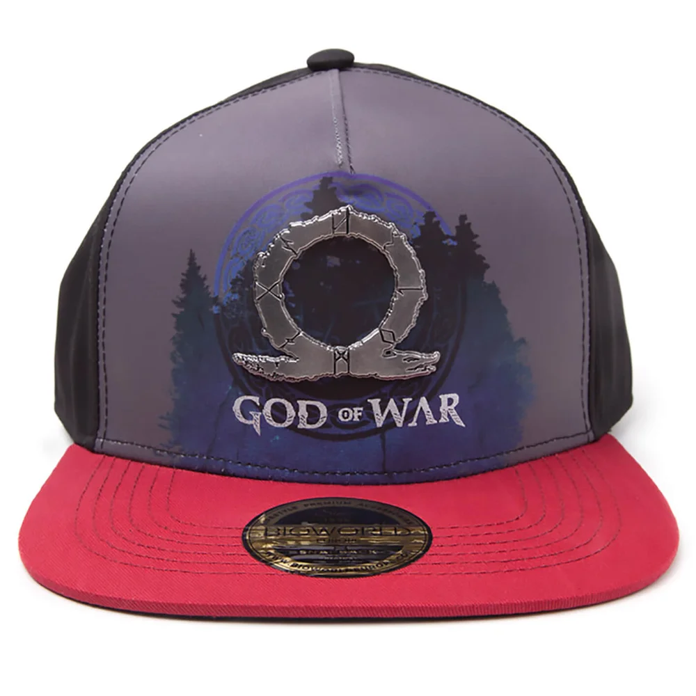 God of War Printed Metal Badge Snapback Cap - Grey Afbeelding 1