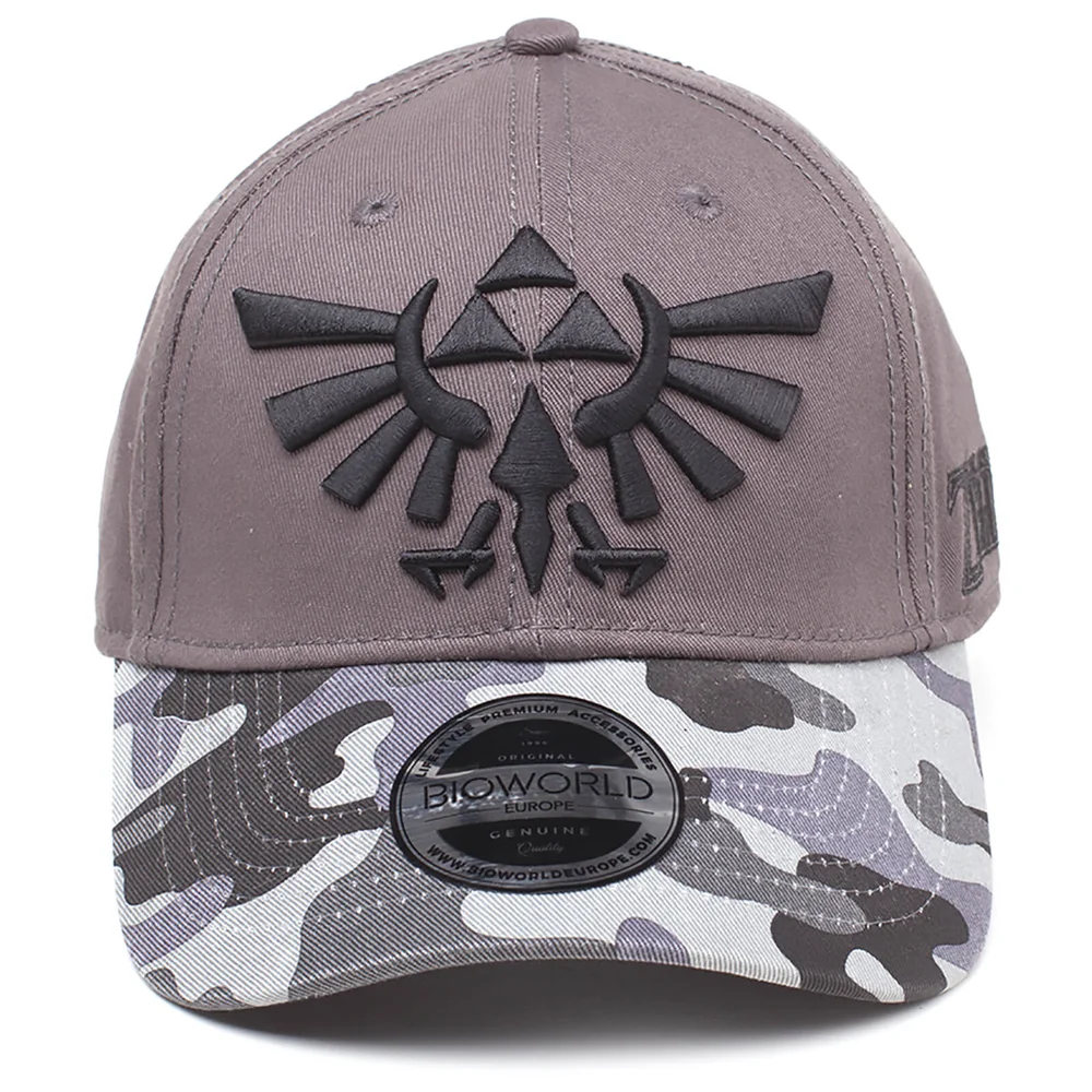 Nintendo The Legend of Zelda Tri-Force Logo Camouflage Cap - Grey Afbeelding 1