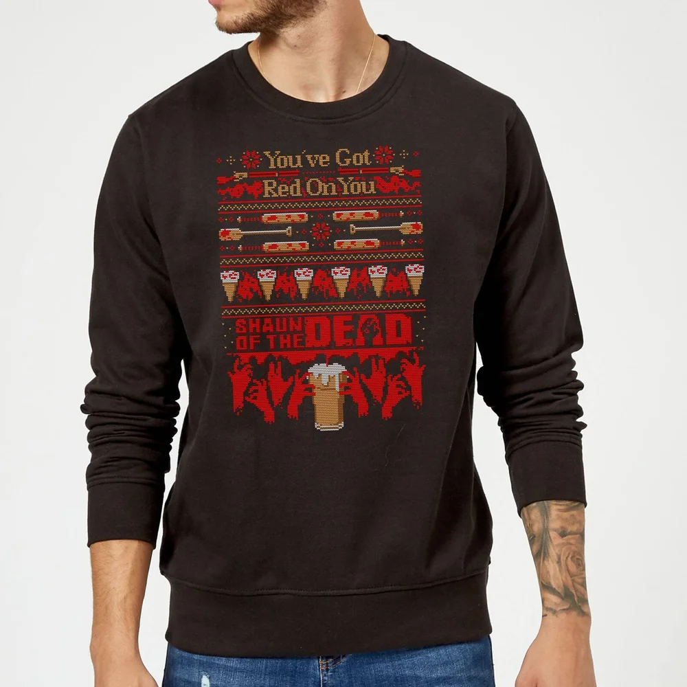 Shaun Of The Dead Youve Got Red On You Kersttrui - Zwart - S Afbeelding 1