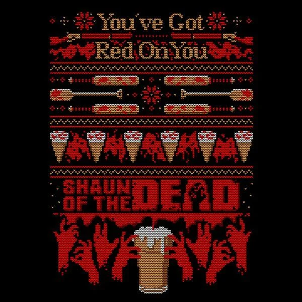 Shaun Of The Dead Youve Got Red On You Dames Kerst T-Shirt - Zwart