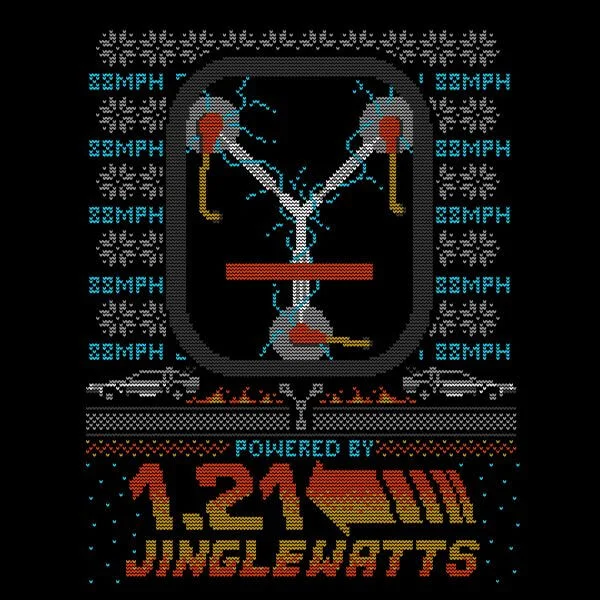 Back To The Future 1.21 Jinglewatts Christmas Dames T-Shirt - Zwart