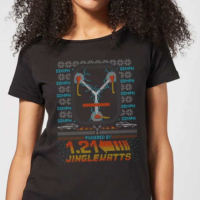 Back To The Future 1.21 Jinglewatts Christmas Dames T-Shirt - Zwart