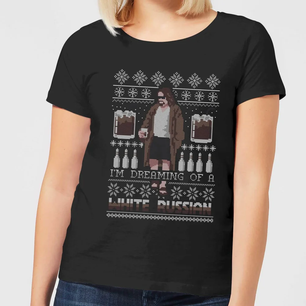 The Big Lebowski Im Dreaming Of A White Russian Dames T-Shirt - Zwart - S Afbeelding 1