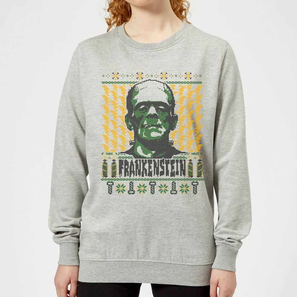 Universal Monsters Frankenstein Dames Kersttrui - Grijs - 3XL - Grijs Afbeelding 1