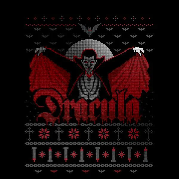 Universal Monsters Dracula Dames Kerst T-Shirt - Zwart