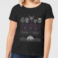 Universal Monsters I Prefer Halloween Dames Kerst T-Shirt - Zwart