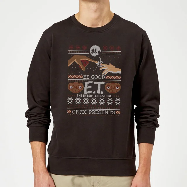 E.T. the Extra-Terrestrial Be Good Or No Presents Kersttrui - Zwart