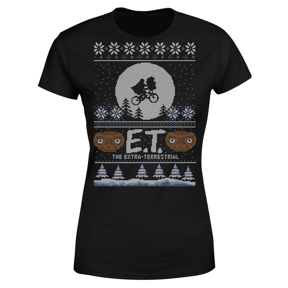 E.T. the Extra-Terrestrial Christmas Women's T-Shirt - Black - S Afbeelding 1