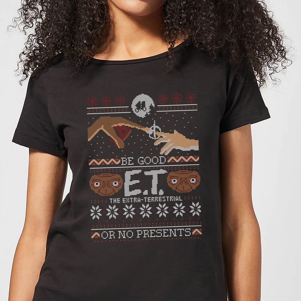 E.T. the Extra-Terrestrial Be Good or No Presents Women's T-Shirt - Black - S Afbeelding 1