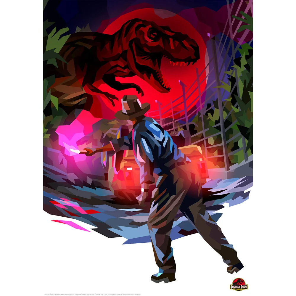 Jurassic Park Illustrative Limited Edition Art Print Afbeelding 1
