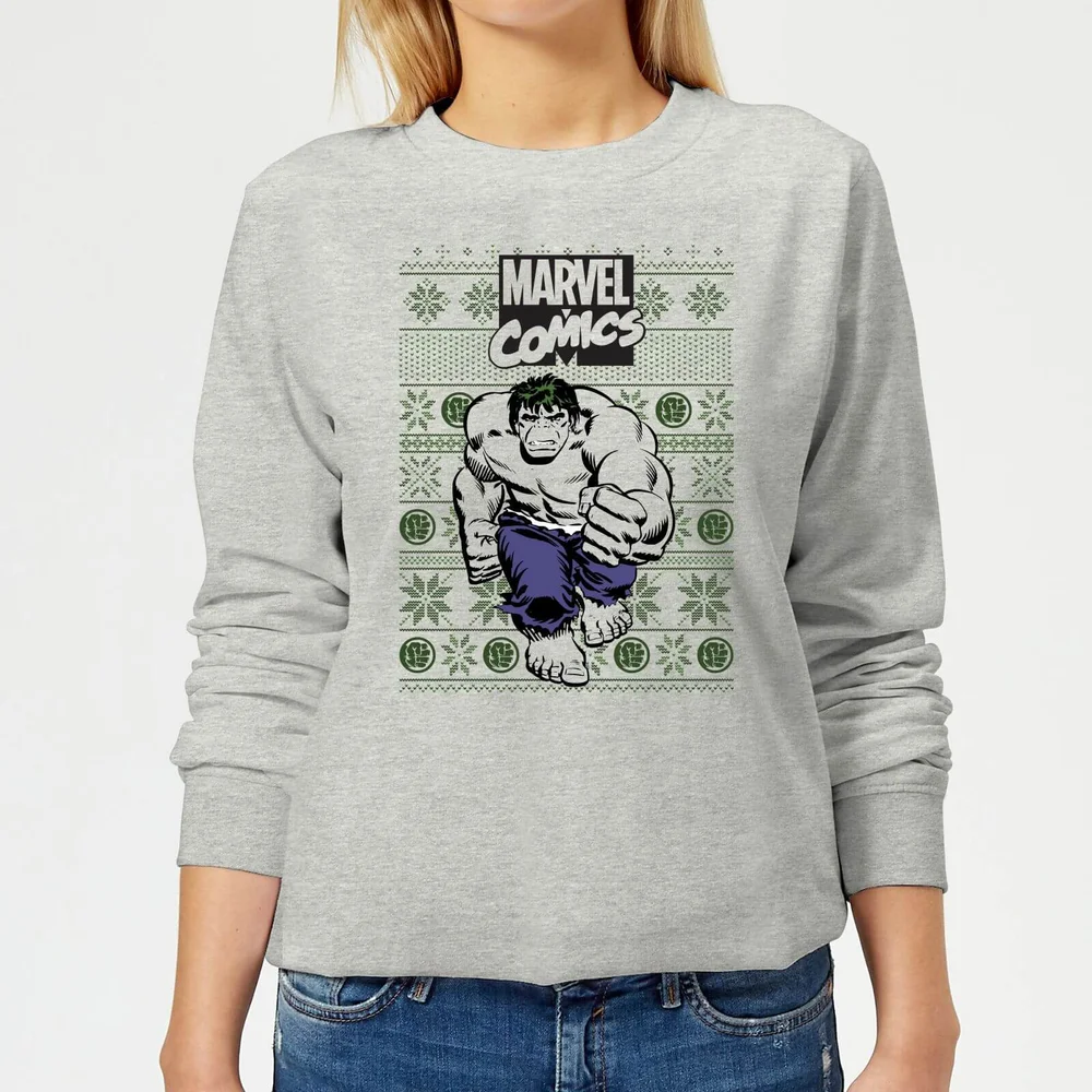 Marvel Avengers Hulk Dames kersttrui - Grijs - 3XL - Grijs Afbeelding 1