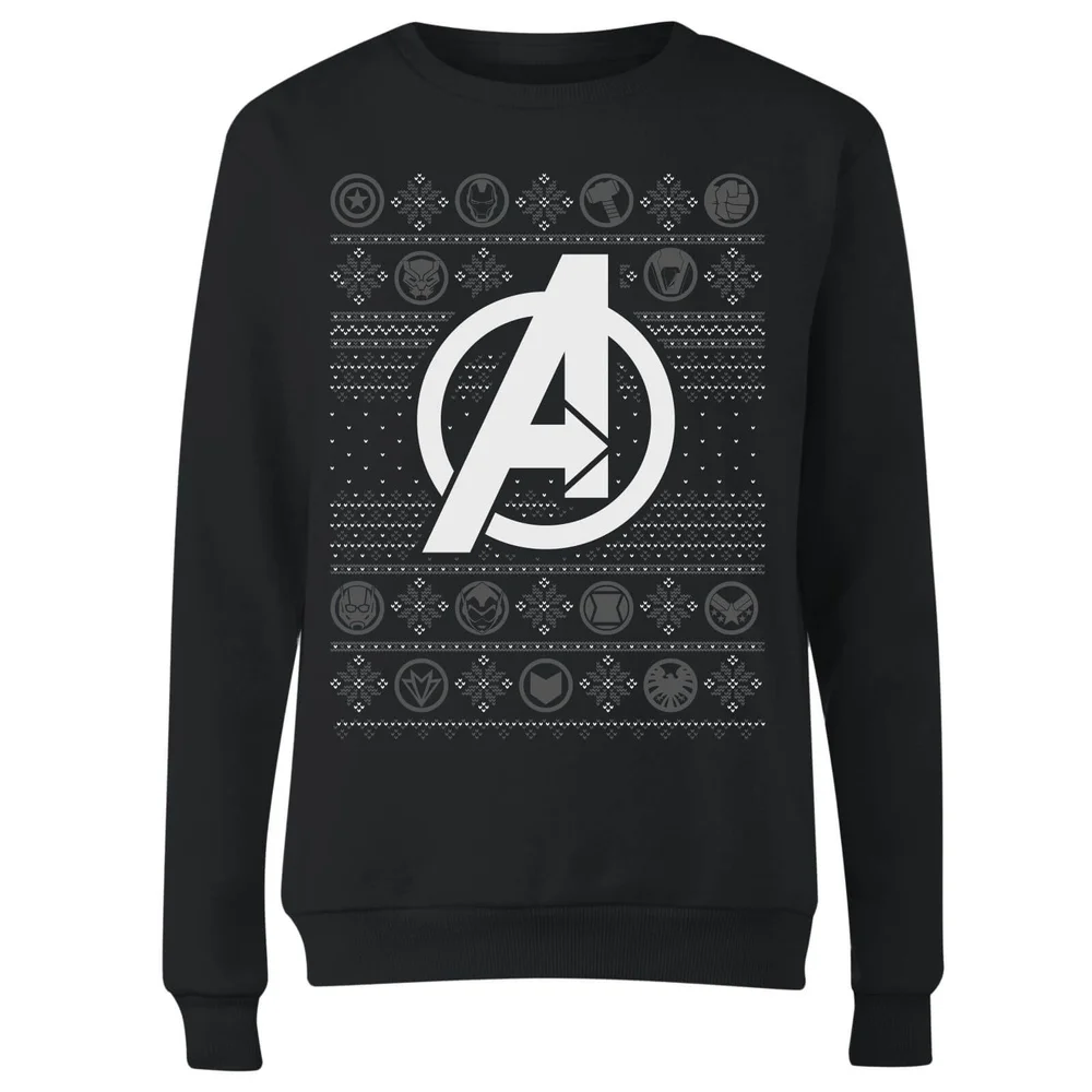 Marvel Avengers Logo Dames kersttrui - Zwart - XS Afbeelding 1