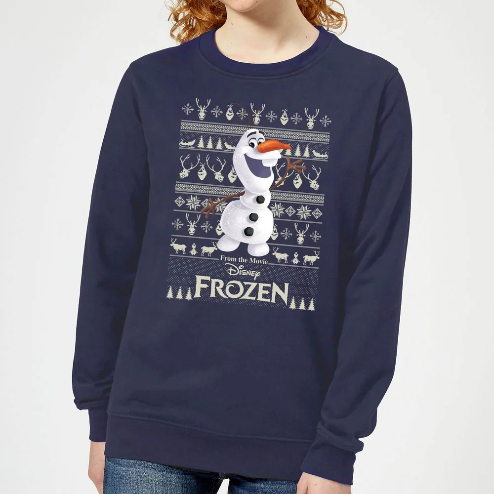 Disney Frozen Olaf Dames kersttrui - Navy - XS - Navy blauw Afbeelding 1