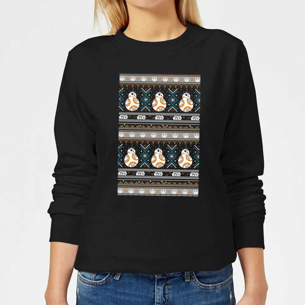 Star Wars BB-8 Pattern Dames kersttrui - Zwart - XS Afbeelding 1