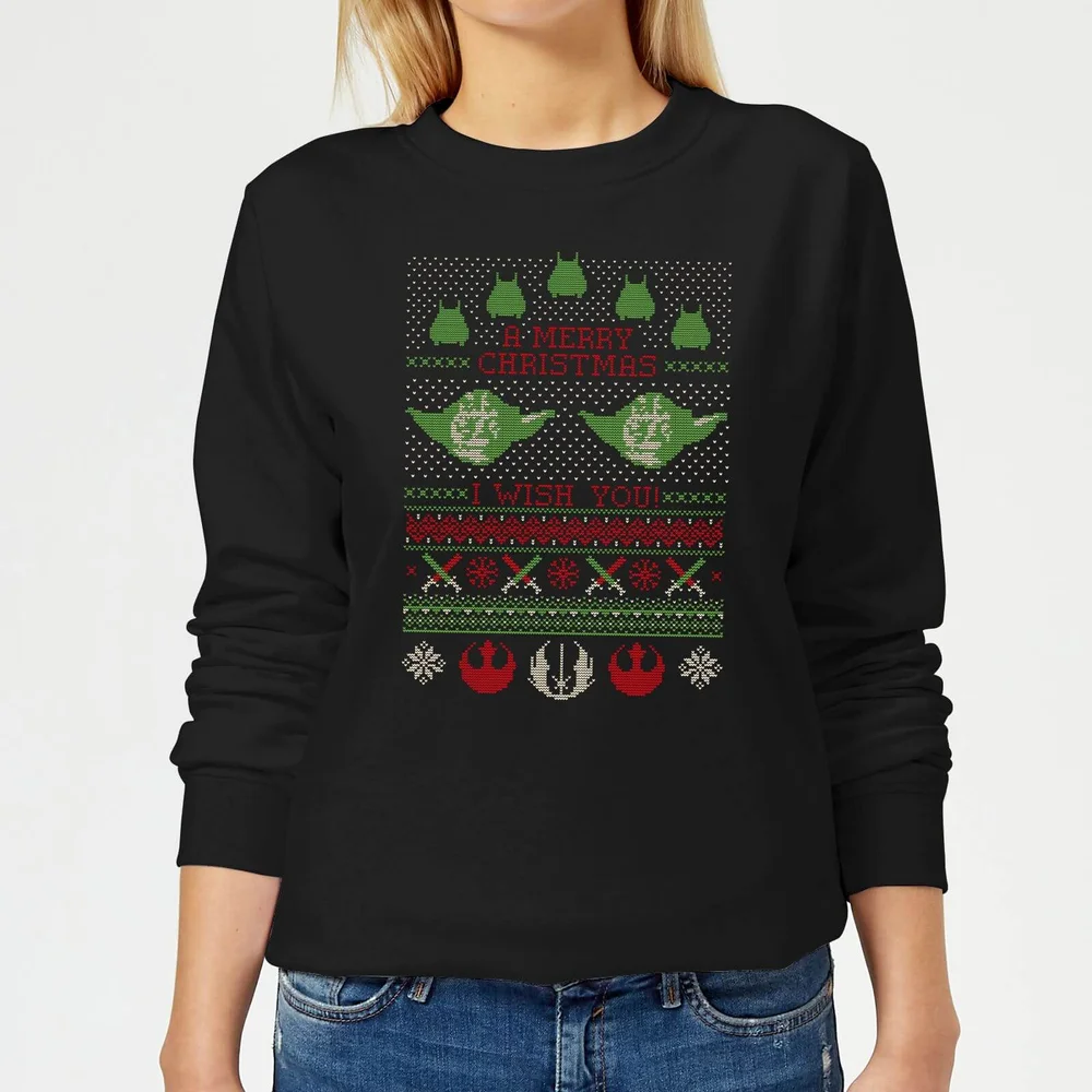 Star Wars Merry Christmas I Wish You Knit Dames kersttrui - Zwart - XS Afbeelding 1