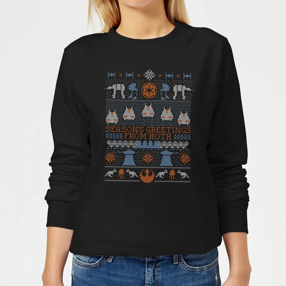 Star Wars Seasons Greeting From Hoth Dames kersttrui - Zwart - XS - Zwart Afbeelding 1