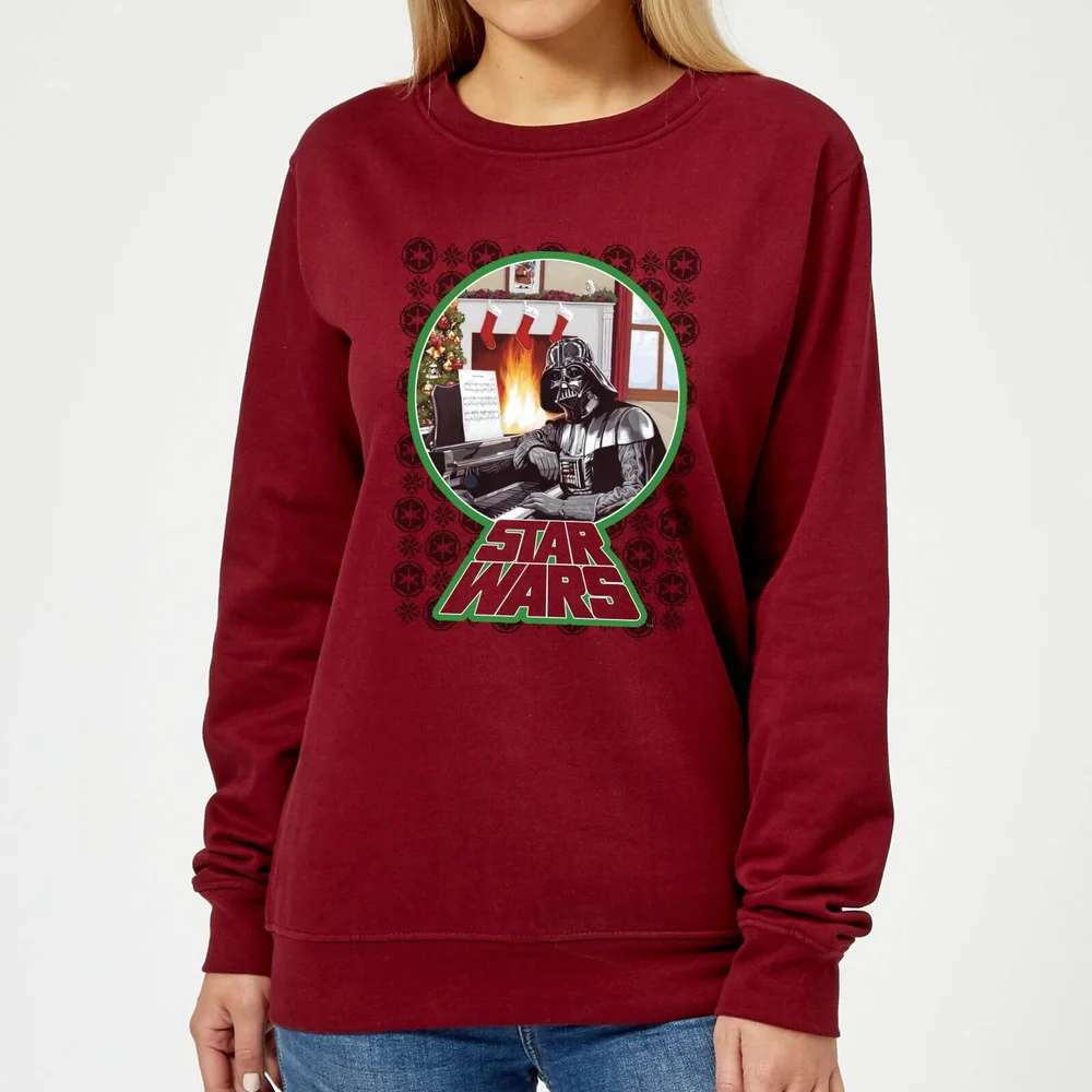 Star Wars A Very Merry Sithmas Dames kersttrui - Wijnrood - XS Afbeelding 1