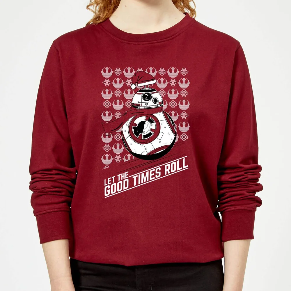 Star Wars Let The Good Times Roll Dames kersttrui - Wijnrood - XS Afbeelding 1