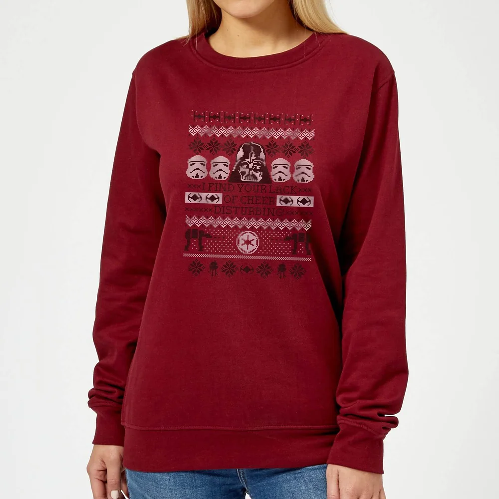 Star Wars I Find Your Lack Of Cheer Disturbing Dames kersttrui - Wijnrood - XS Afbeelding 1