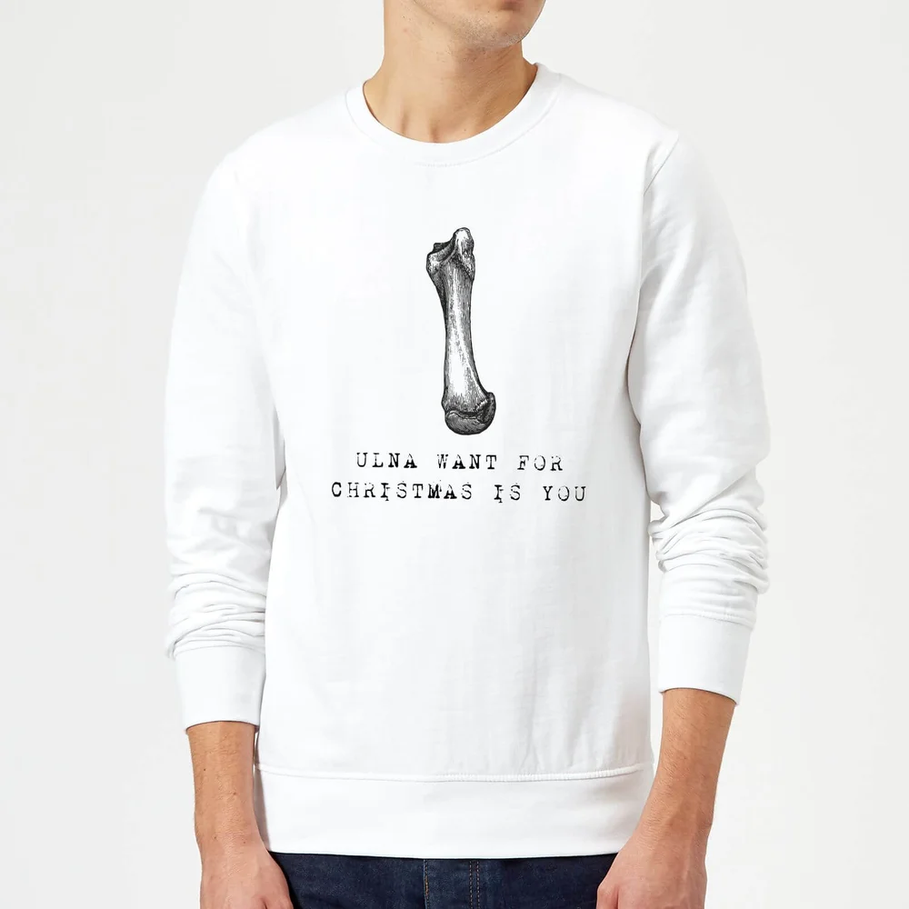 Ulna Want for Christmas Is You Christmas Sweatshirt - White - S - Wit Afbeelding 1