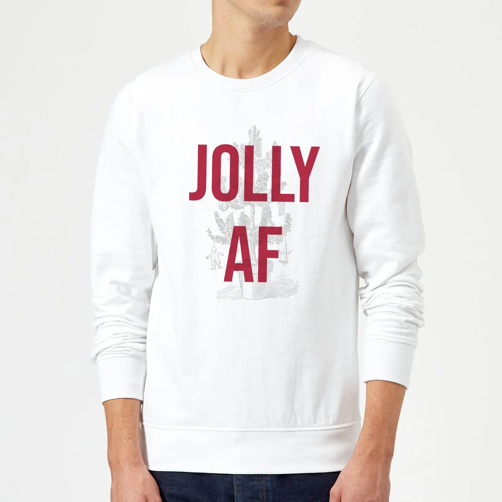 Jolly AF Christmas Sweatshirt - White - S Afbeelding 1