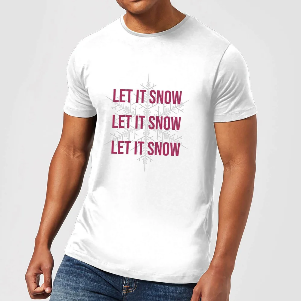 Let It Snow Men's Christmas T-Shirt - White - S - Wit Afbeelding 1