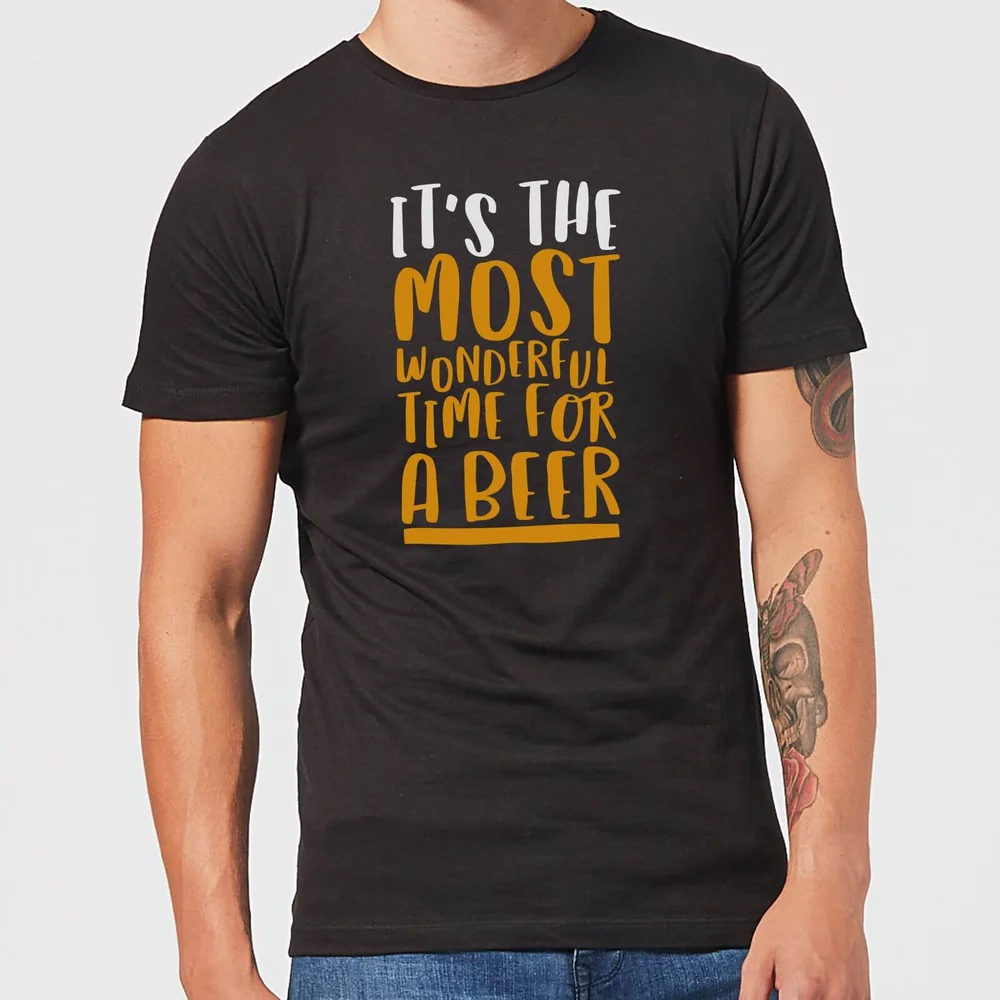 It's The Most Wonderful Time for A Beer Men's Christmas T-Shirt - Black - S Afbeelding 1
