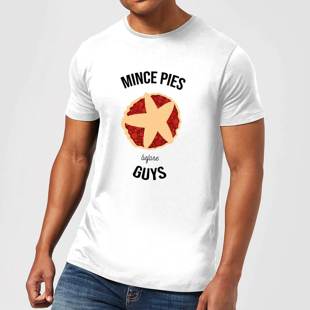 Mince Pies Before Guys Men's Christmas T-Shirt - White - S - Wit Afbeelding 1