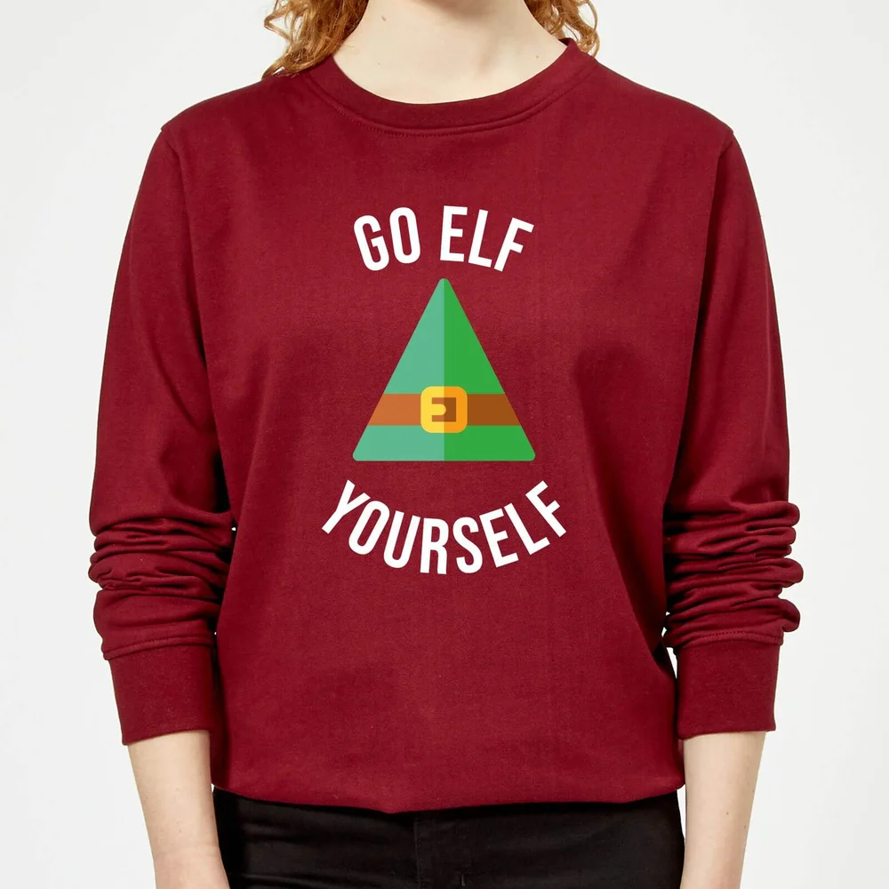 Go Elf Yourself Women's Christmas Sweatshirt - Burgundy - XS - Burgundy Afbeelding 1