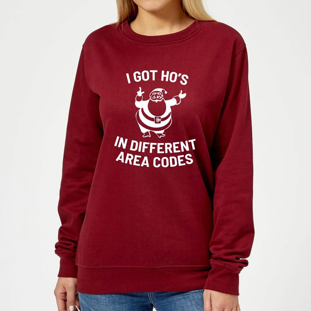 I Got Ho's In Different Area Codes Dames Kersttrui - Burgundy - XS Afbeelding 1