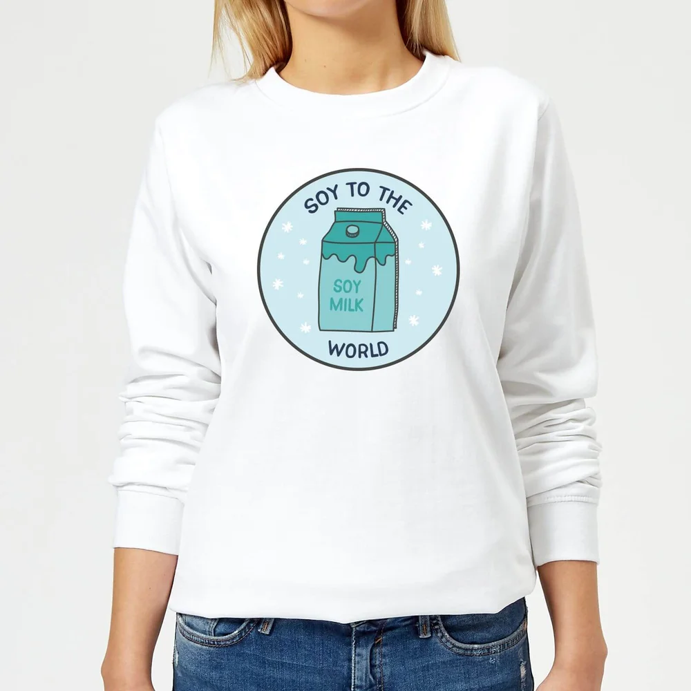 Soy To The World Women's Christmas Sweatshirt - White - XS - Wit Afbeelding 1