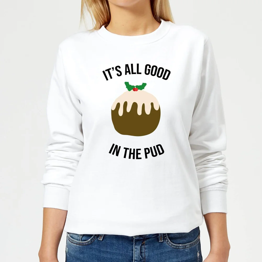 It's All Good In The Pud Women's Christmas Sweatshirt - White - XS Afbeelding 1