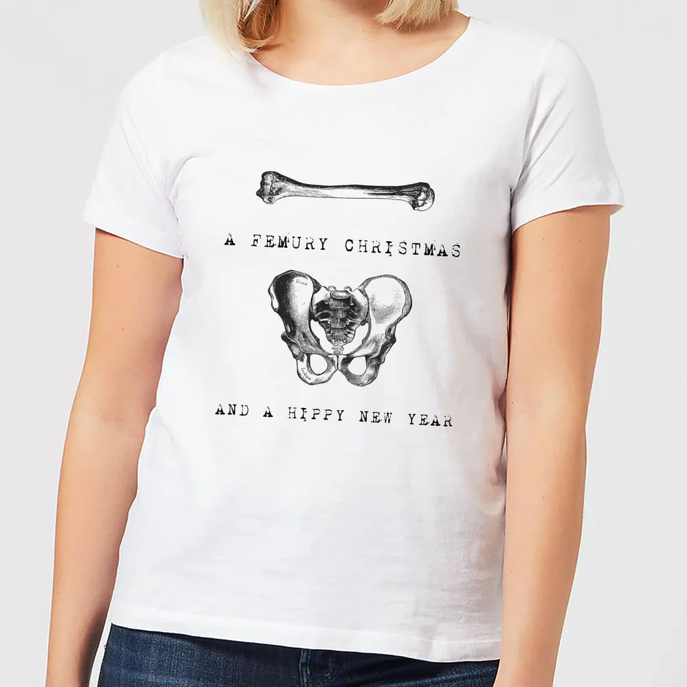 A Femury Christmas and A Hippy New Year Women's Christmas T-Shirt - White - XS - Wit Afbeelding 1