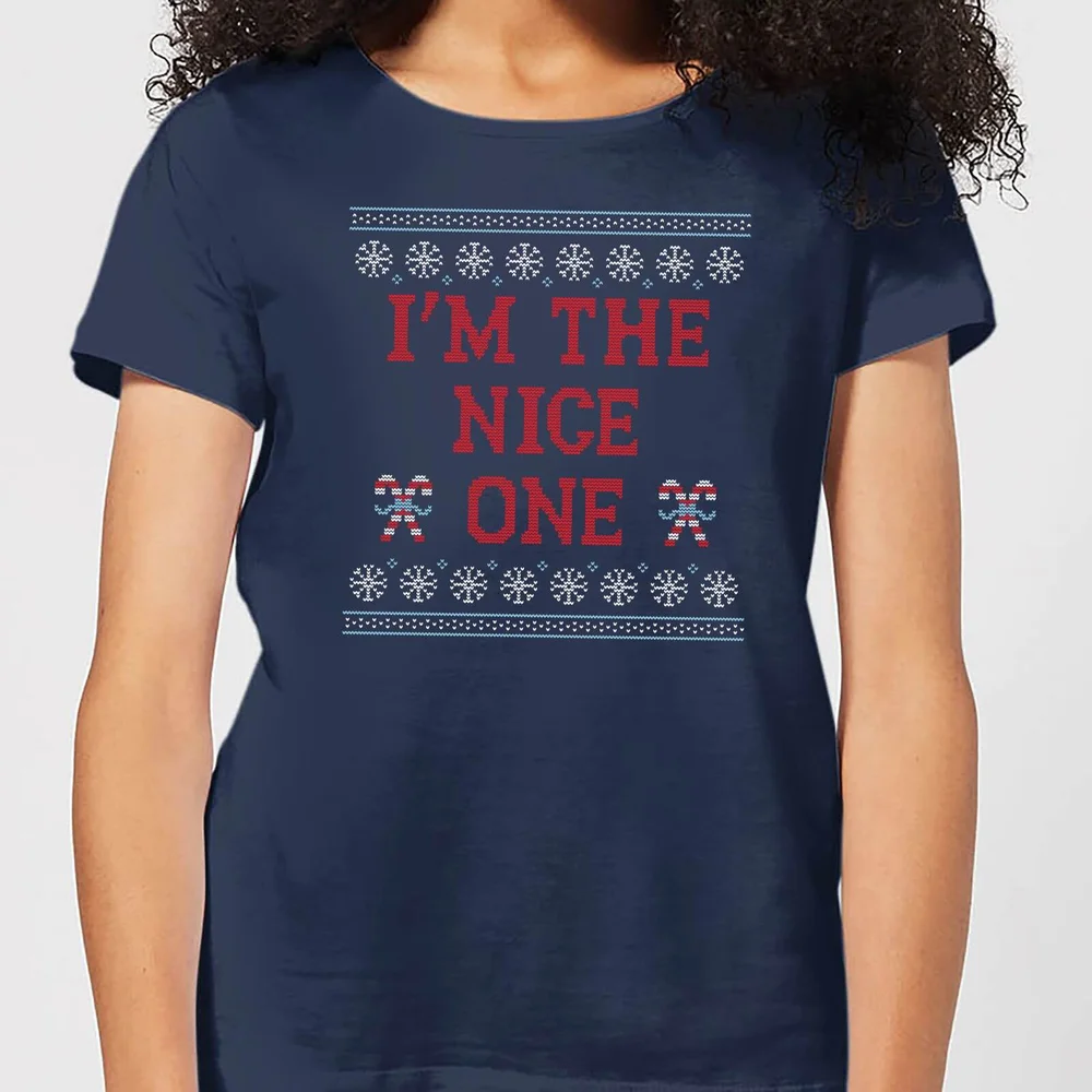 I'm The Nice One Women's Christmas T-Shirt - Navy - XS Afbeelding 1